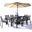 Chelsea 87 Inch Outdoor Dining Table with 8 Chairs and Cushions In Light Grey