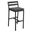 Chelsea Modern Aluminum Outdoor Bar Chair In Black with Charcoal Cushions