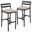 Chelsea Modern Aluminum Outdoor Bar Chair Set of 2 In Black with Beige Cushions