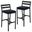 Chelsea Modern Aluminum Outdoor Bar Chair Set of 2 In Black with Blue Cushions