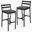 Chelsea Modern Aluminum Outdoor Bar Chair Set of 2 In Black with Charocal Cushions