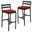Chelsea Modern Aluminum Outdoor Bar Chair Set of 2 In Black with Cherry Cushions