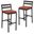 Chelsea Modern Aluminum Outdoor Bar Chair Set of 2 In Black with Orange Cushions