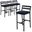 Chelsea Modern Aluminum Outdoor Bar Chair Set of 4 In Black with Blue Cushions