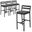 Chelsea Modern Aluminum Outdoor Bar Chair Set of 4 In Black with Charocal Cushions