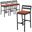 Chelsea Modern Aluminum Outdoor Bar Chair Set of 4 In Black with Orange Cushions