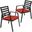 Chelsea Patio Dining Armchair Set of 2 In Cherry Red