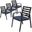 Chelsea Patio Dining Armchair Set of 4 In Charcoal Blue