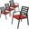 Chelsea Patio Dining Armchair Set of 4 In Cherry Red