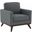 Chester Leather Accent Arm Chair In Grey