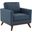 Chester Leather Accent Arm Chair In Navy Blue
