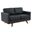 Chester Leather Loveseat In Black