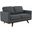 Chester Leather Loveseat In Grey