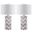 Chevron 27-Inch H Stripe Table Lamp in Grey Set of 2