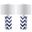 Chevron 27-Inch H Stripe Table Lamp in Navy Set of 2