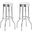 Retro Upholstered Top Bar Stools White and Chrome Set of 2