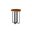 Chuleta Bar Table with Chamcha Wood Top and Metal Base In Black and Natural
