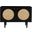 Circle Solid Wood with Natural Woven Cane Two-Door Cabinet In Black
