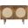 Circle Solid Wood with Natural Woven Cane Two-Door Cabinet In Walnut