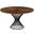 Cirque 54 Inch Round Walnut Wood and Metal Pedestal Dining Table