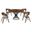 Cirque and Jackie 5-Piece Walnut Round Dining Set