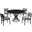 Cirque and Lima 5-Piece Black Round Dining Set