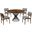 Cirque and Lima 5-Piece Walnut Round Dining Set