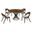 Cirque and Polly 5-Piece Walnut Round Dining Set
