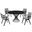 Cirque And Varde 5 Piece Black Round Dining Set