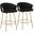 Claire 26 Inch Fixed Height Counter Stool Set of 2 In Black and Gold