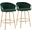 Claire 26 Inch Fixed Height Counter Stool Set of 2 In Gold and Green