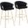 Claire 30 Inch Fixed Height Barstool Set of 2 In Black and Gold