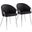 Claire Chair Set of 2 In Black and Chrome