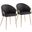 Claire Leather Chair Set of 2 In Black and Gold