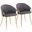Claire Chair Set of 2 In Grey and Gold