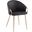 Claire Contemporary/Glam Chair In Gold Metal And Black Faux Leather