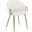 Claire Contemporary/Glam Chair In Gold Metal And White Faux Leather