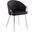Claire Contemporary/Glam Chair In Silver Metal And Black Faux Leather
