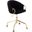 Claire Task Chair in Gold Metal and Black Velvet