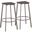 Clara Industrial Square Barstool In Antique Metal And Espresso Wood-Pressed Grain Bamboo - Set Of 2