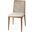 Clara Light Brown Wood With Cream Fabric Seat And Cane Back Armless Dining Chair