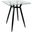 Clara Mid-Century Modern Square Counter Table With Black Metal Legs And Clear Glass Top