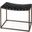 Clarissa Black Leather Woven Seat With Gold Metal Frame Stool