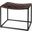 Clarissa Brown Leather Woven Seat With Black Metal Frame Stool