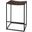 Clarissa Dark Brown Woven Leather Seat With Black Iron Frame Counter Stool