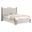Clarisse King Platform Bed In Cream Velvet and Stainless Steel