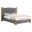 Clarisse King Platform Bed In Dark Gray Velvet and Gold Stainless Steel