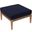 Clearwater Outdoor Patio Teak Wood Ottoman In Gray Navy