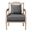 Clemence Provincial Fabric Mahogany Wood Armchair In Grey and Whitewashed Brown