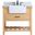 Clement 36 Inch Single Bathroom Vanity In Natural Wood With Backsplash